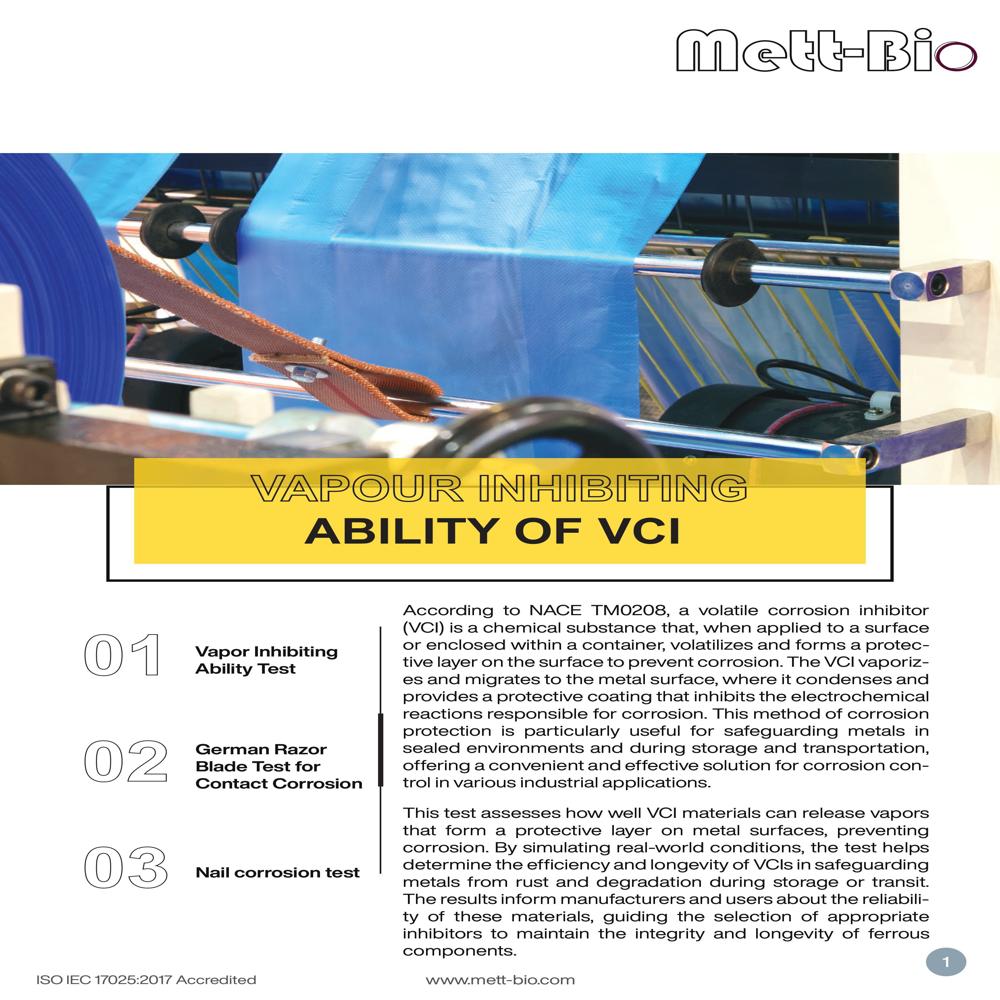 VCI Film Testing as per NACE TM 0208