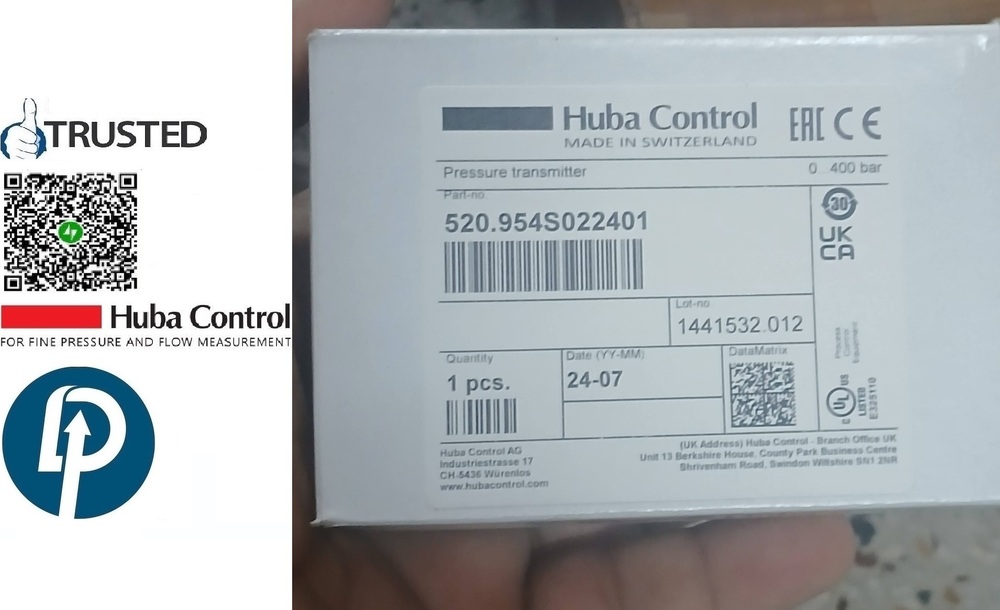 HUBA CONTROL>> Relative Pressure Transmitter Model > 520.954S021421W > RANGE 0-350 BAR Output 0 To 10 VDC
