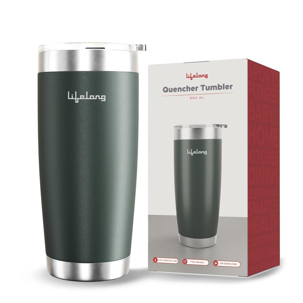 Lifelong Double-Walled Vacuum Insulated Coffee Mug 600ml| Keeps Drinks Hot for 8 Hours & Cold for 12 Hours | Durable Stainless Steel with Comfort-Grip(LLTBR06)