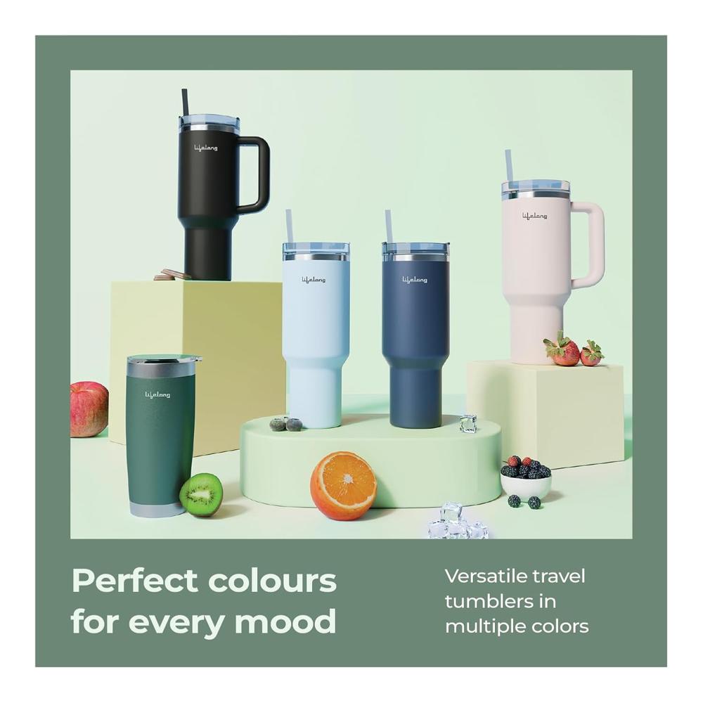 Lifelong Double-Walled Vacuum Insulated Coffee Mug 600ml| Keeps Drinks Hot for 8 Hours & Cold for 12 Hours | Durable Stainless Steel with Comfort-Grip(LLTBR06)