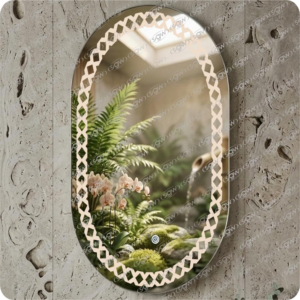 Stylish Capsule Shape Led Mirror - Color: Yellow