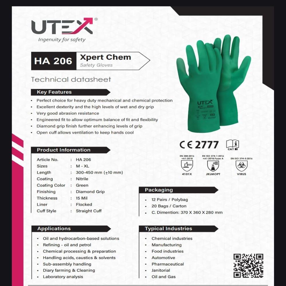 UTEX HA206 Chemical Resistant Hand Gloves