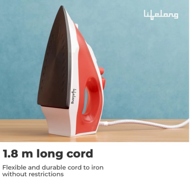 Lifelong Steam Iron for Clothes | 1300W Iron Press with Vertical Steaming & Non-Stick Soleplate(LLSI15)