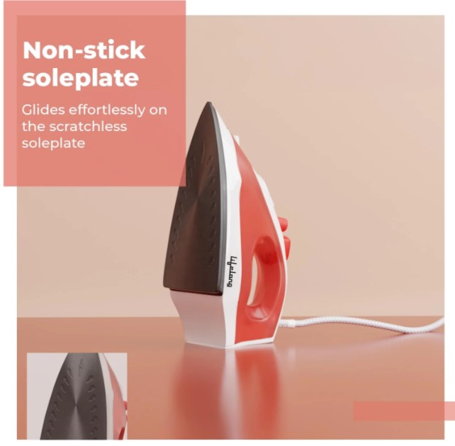 Lifelong Steam Iron for Clothes | 1300W Iron Press with Vertical Steaming & Non-Stick Soleplate(LLSI15)