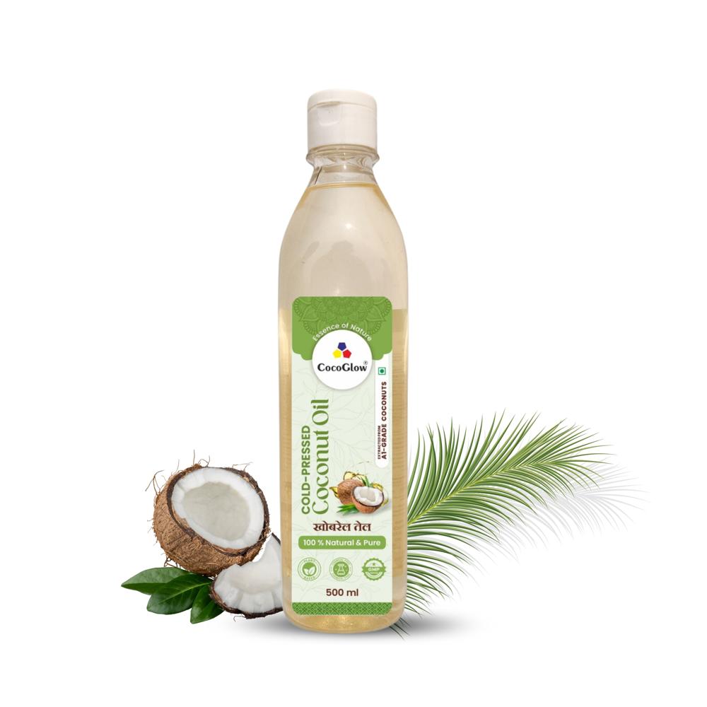 Cold Pressed Coconut Oil 500 ml - Virgin, Organic, Clear to Pale Yellow | 100% Pure, Mechanical Extraction, Food Grade, Vegan & Gluten-Free