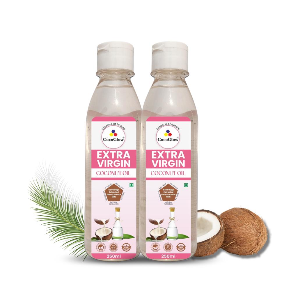 Extra Virgin Coconut Oil 250ml - Organic Fresh Coconut, Cold Pressed, Unrefined | Allergen-Free, Mild Nutty Taste, Sealed PET Bottle