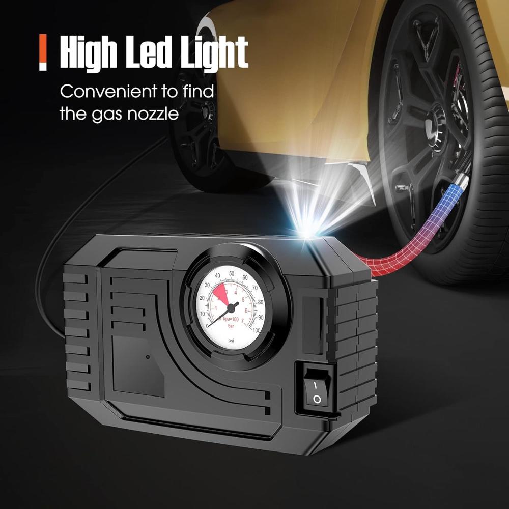 Tire Inflator Portable Air Compressor 12V Small Air Pump For Car Tires Bicycle Bike - Color: Mix