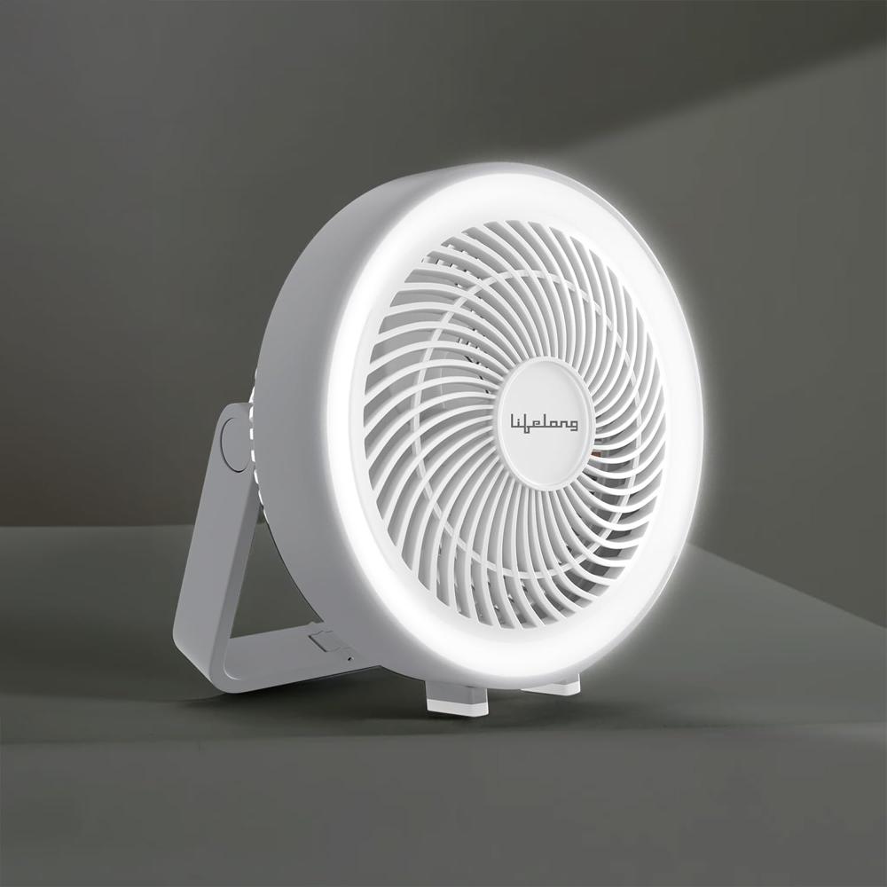 Lifelong Usb Table Fan 180w - Rechargeable & 5-hr Battery Backup - Portable Fan, High-speed Fan, Charging Fan, Battery(llusbtf03) - Dimension (l*w*h): 19d X 10w X 20h  Centimeter (cm)