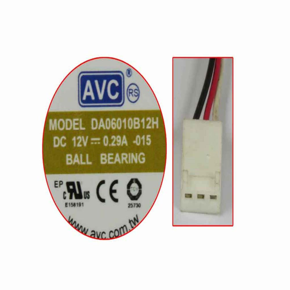 AVC DA06010B12H 12V DC 0.29A 6010mm Ball Bearing Industrial Inverter Axial Cooling Fan