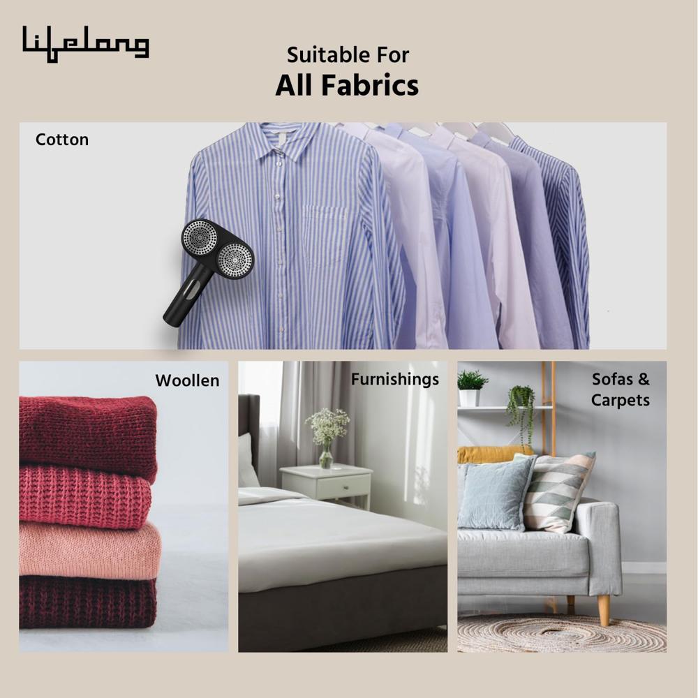 Lifelong 2-in-1 Rechargeable Double Head Lint Remover for(LLELR36)