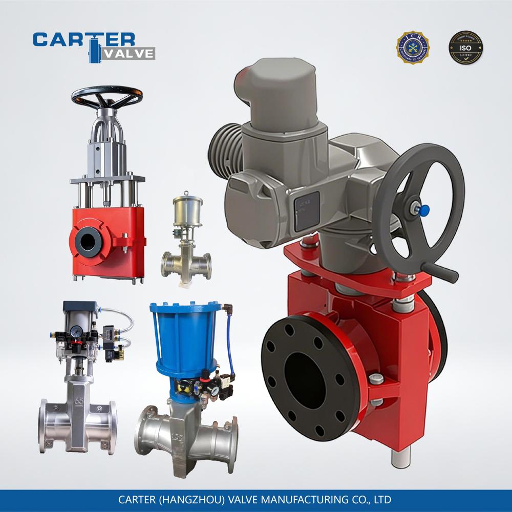 Pinch Valve / Sleeve Pinch Valve, Cast Iron, Flanged, Pneumatic Actuated, Rubber Sleeve Structure, Slurry/Powder Media, DIN Standard