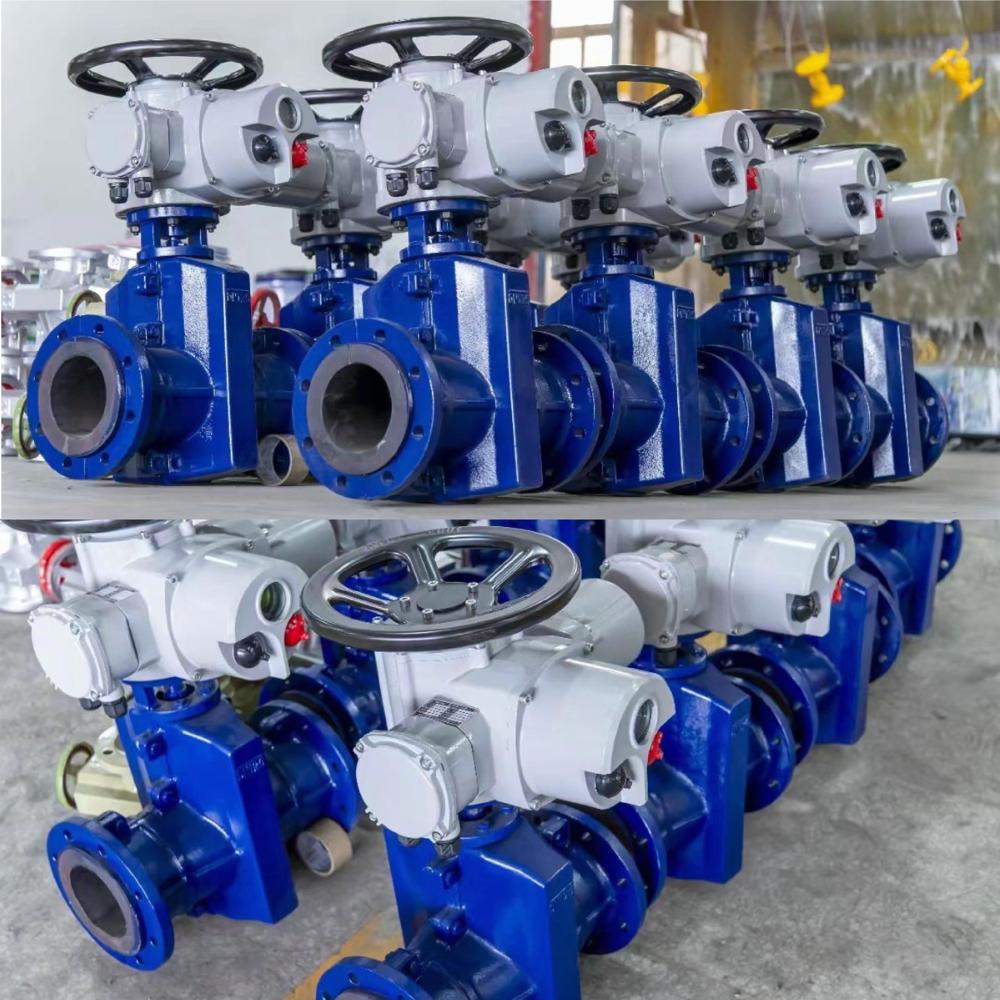 Pinch Valve / Sleeve Pinch Valve, Cast Iron, Flanged, Pneumatic Actuated, Rubber Sleeve Structure, Slurry/Powder Media, DIN Standard