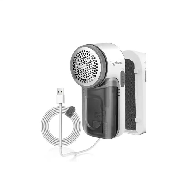 Lifelong 2-in-1 Lint Remover for Clothes with Brush - Fabric Shaver for Woollen Sweaters, Cotton Clothes, Sofa - Dust & Pet Hair Remover from Clothes - 2 Metre USB - Use with 5V-1A Adapter (LLELR18)