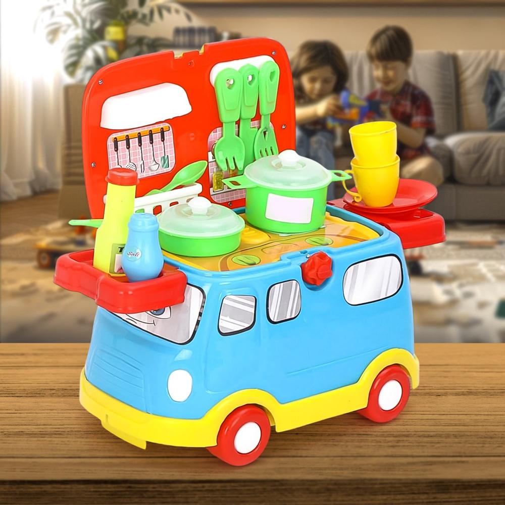 Kitchen Vehicle Set Toy For Kids Big Cooking (21 Pcs Set) - Color: Mix