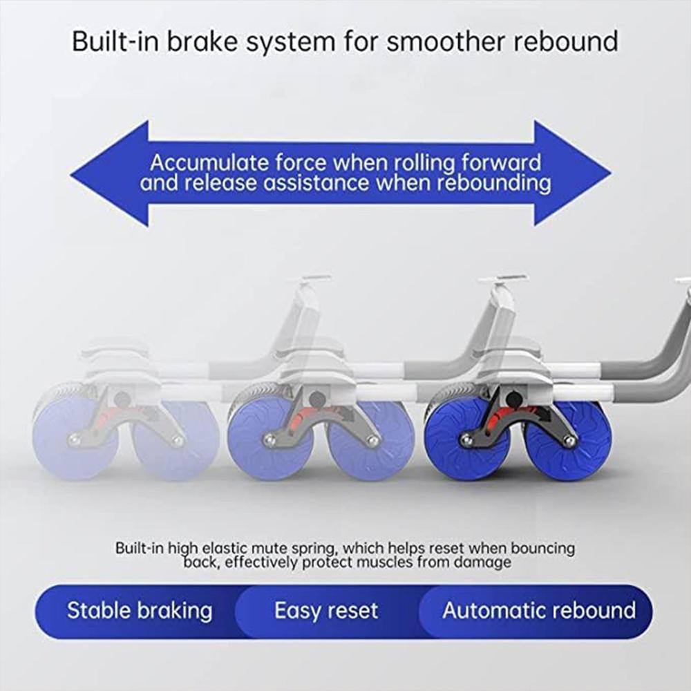 Abdominal Roller Wheel Automatic Rebound Sponge Handle Double Wheel Abdominal Roller Non-Slip Timer Function With Elbow Support For Exercises For Body Fitness Strength Training Home Gym - Color: Mix