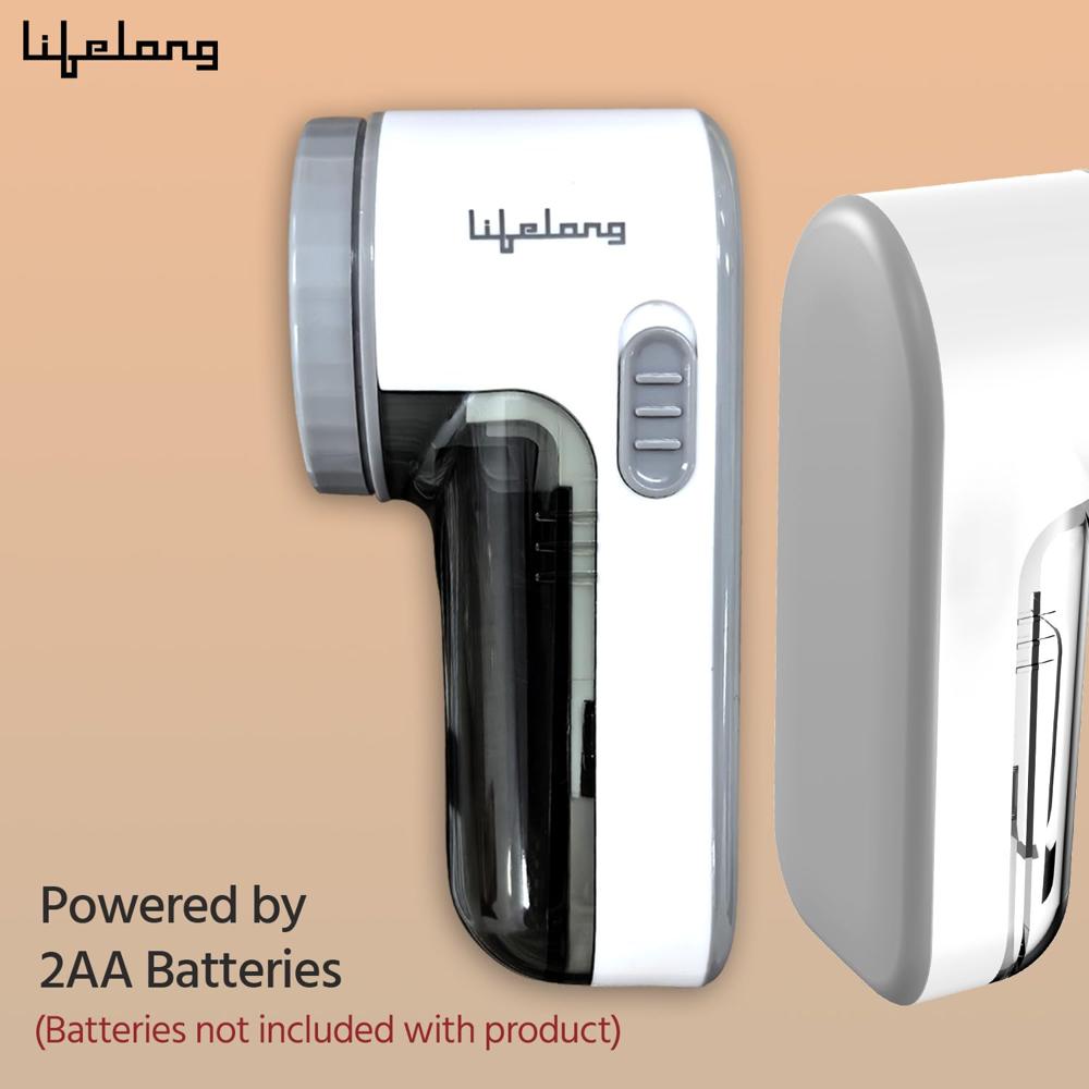 Lifelong 2-in-1 Lint Remover for Clothes with Brush |9000 RPM| Fabric Shaver for Woollen Sweaters, Cotton Clothes, Sofa Covers | Dust & Pet Hair Remover from Clothes - Batteries Not Included (LLELR09)