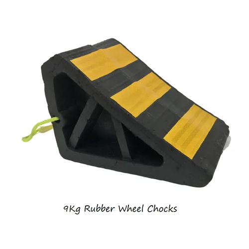 9kg Rubber Wheel Chock - Color: Yellow And Black