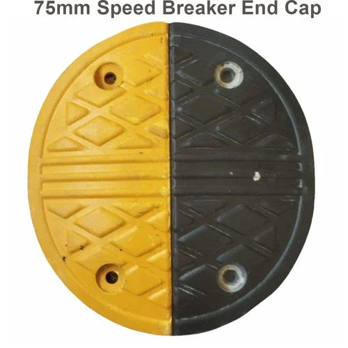 75mm Rubber Speed Breaker End Cap - Color: Red & Yellow