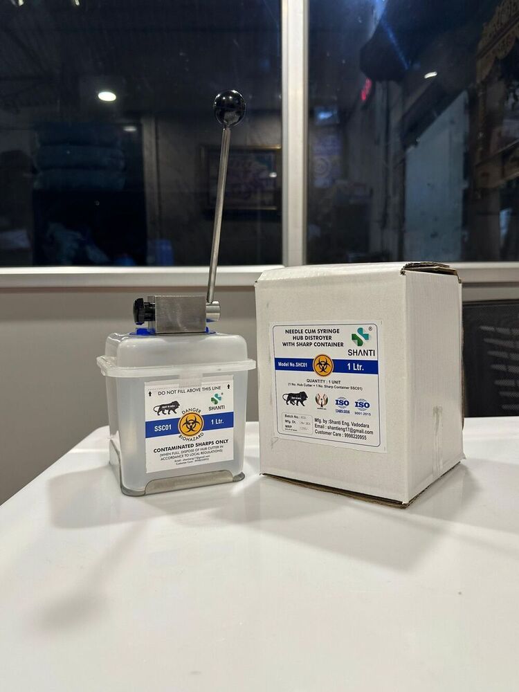 1Ltr Needle Cum Syringe Hub Distroyer with Sharp Container