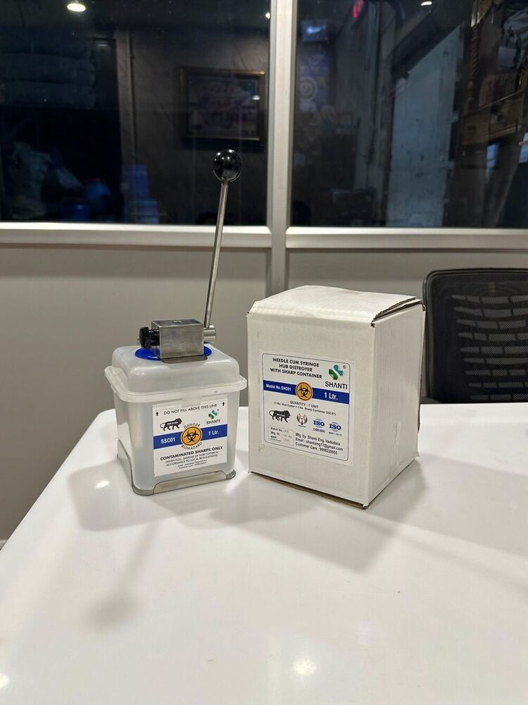 1Ltr Needle Cum Syringe Hub Distroyer with Sharp Container
