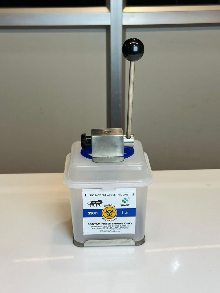 1Ltr Needle Cum Syringe Hub Distroyer with Sharp Container