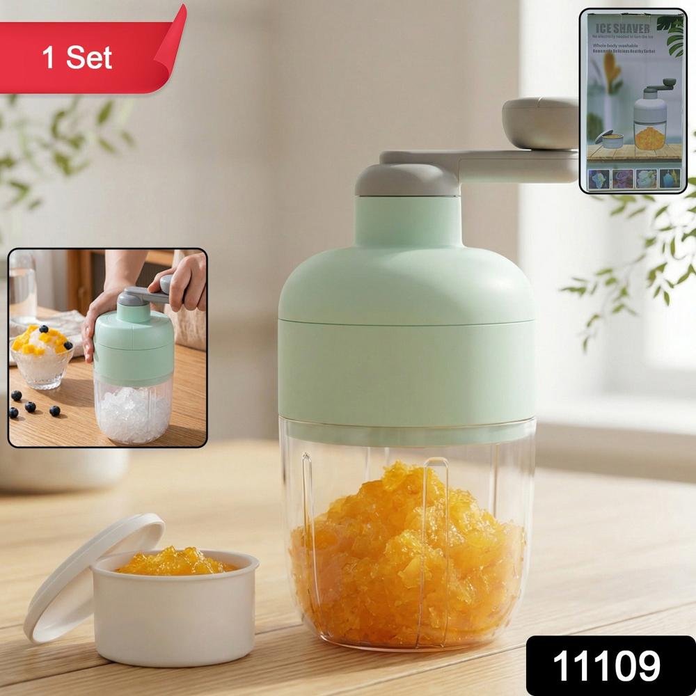 Manual Ice Crusher Shaved Ice Machine With Hand Crank (1 Set) - Color: Mix