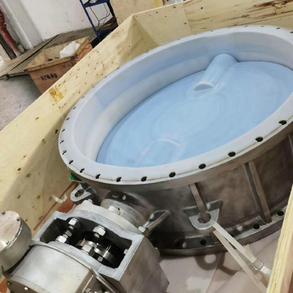 Anti Corrosion Ball Valve / FEP Lined Ball Valve, Carbon Steel with FEP Lining, Flanged, Electric Actuated, Two Piece Body Structure, Strong Corrosive Fluid, DIN Standard