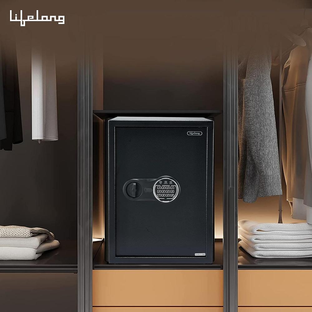 Lifelong LLHS20 56 litres Home Safe Electronic Locker| Digital Security Safe for Home & Office with Motorized Locking Mechanism, 2 Cubic Feet(1 Year Warranty, Black)