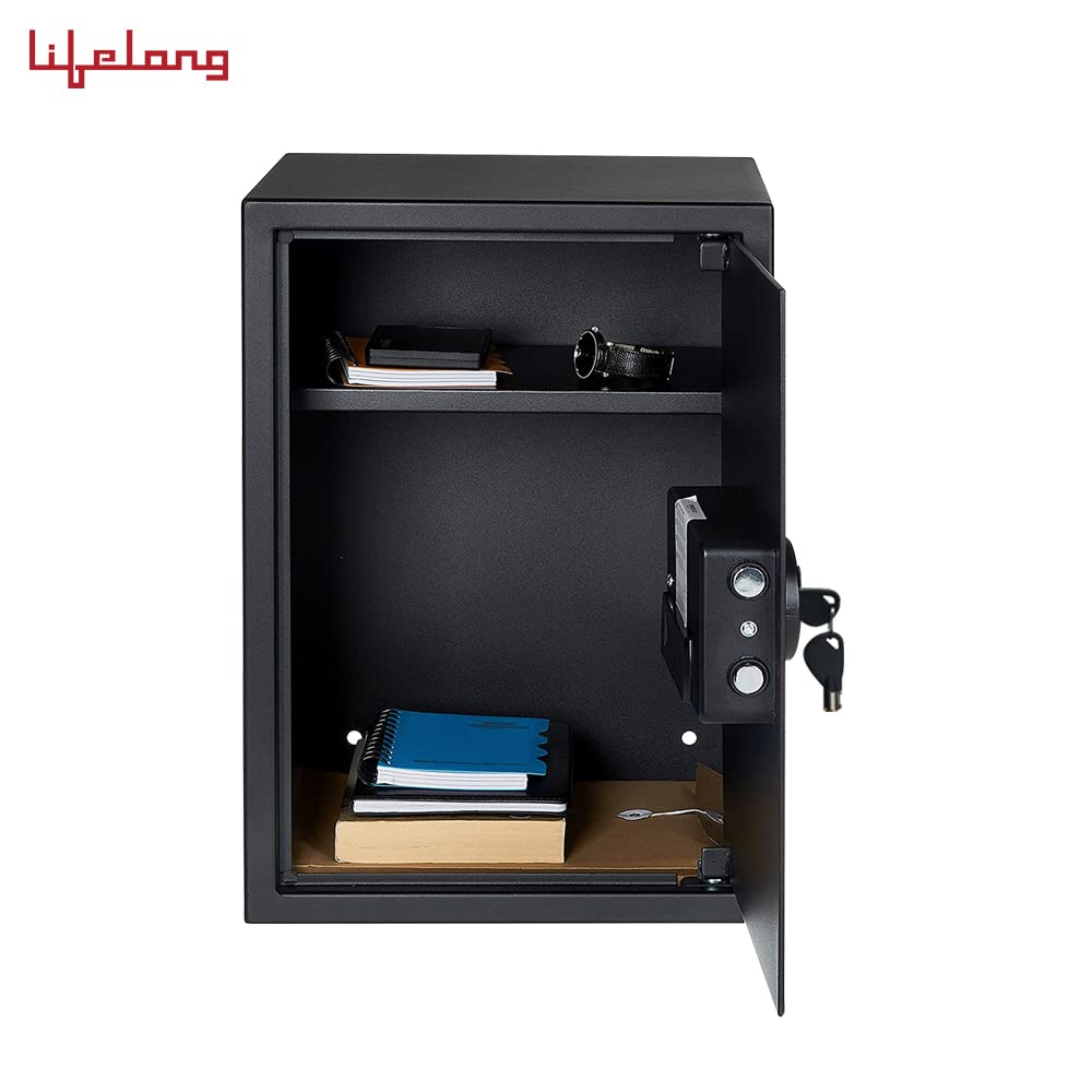 Lifelong LLHS20 56 litres Home Safe Electronic Locker| Digital Security Safe for Home & Office with Motorized Locking Mechanism, 2 Cubic Feet(1 Year Warranty, Black)