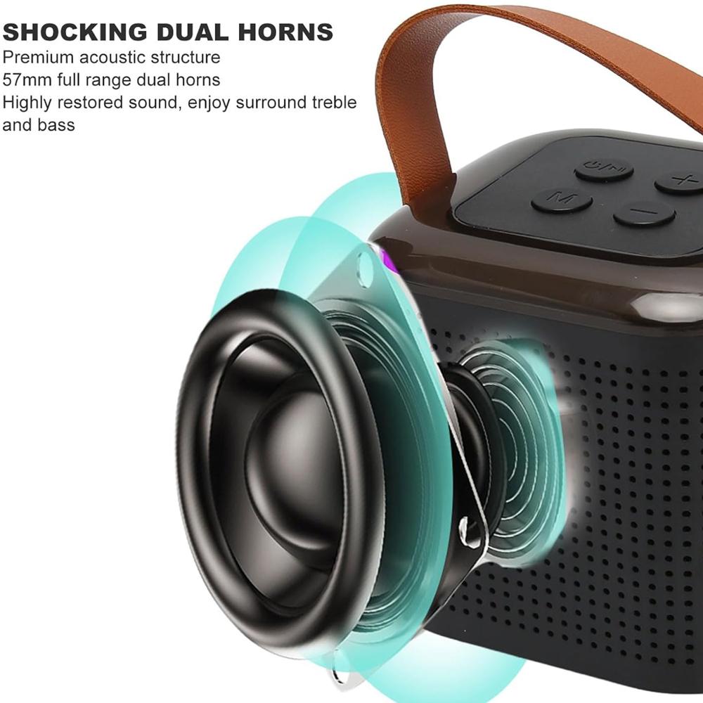 Wireless Speaker Microphone Set with RGB Light  Portable Karaoke