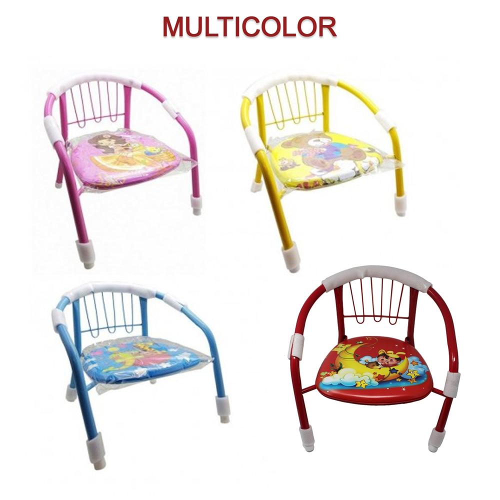 Multicolor Cartoon Design Baby Chair with Metal Kids Chair with Foam Arm Support for Kids 4 Pcs