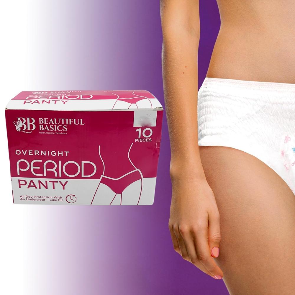 Women's Emergency Kit, Travel Kit- Includes Seamless Underwear, Pantyliner, Feminine Hygiene Sachet First Period Kit (10 Pcs) - Color: Mix