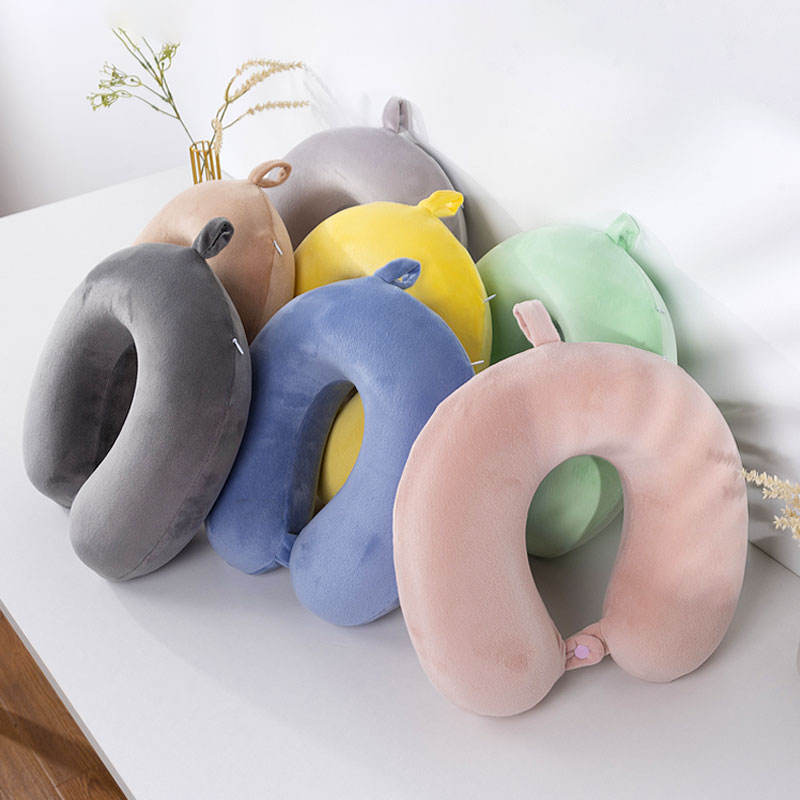 Premium Memory Foam Travel Neck Pillow Manufacturer | Ergonomic U Shape Neck Support Pillow For Bulk & Wholesale Supply - Color: Multi Colour