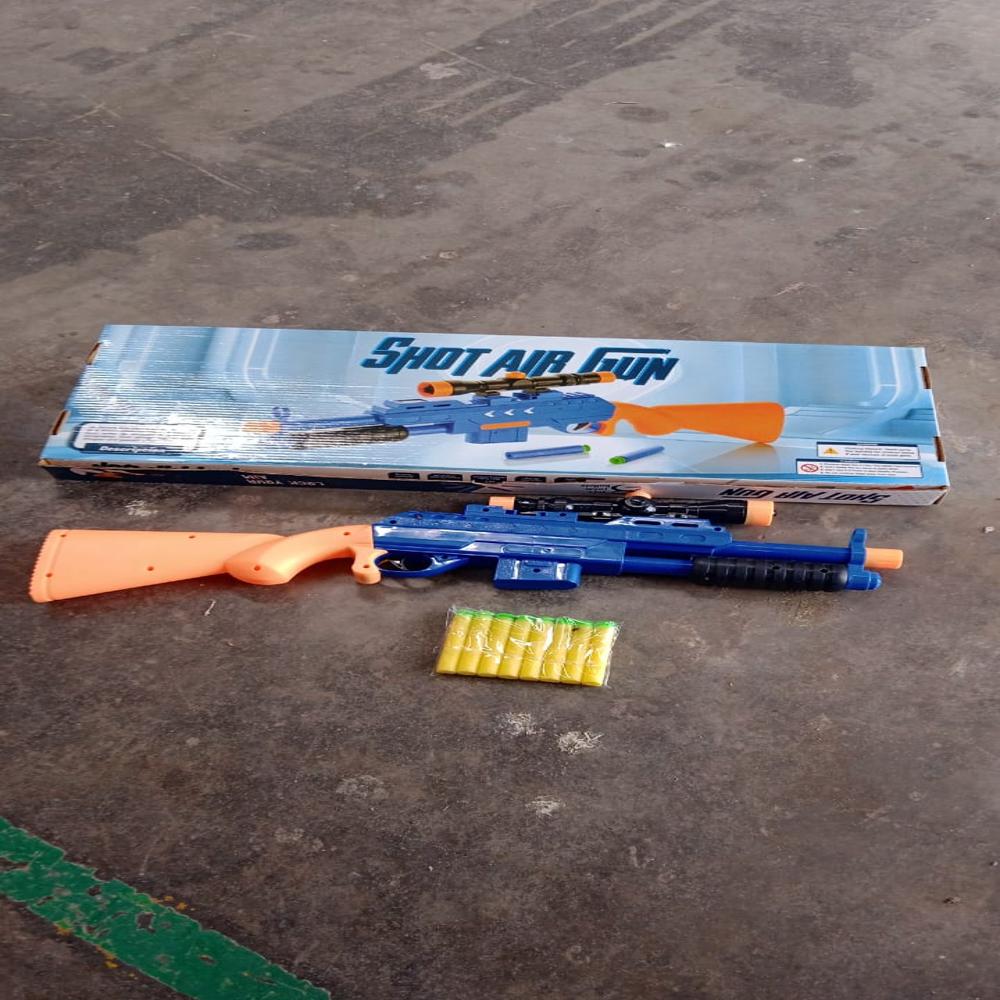 Shot Air G-un Toy with Scope and 8 Soft Foam Bullets Set