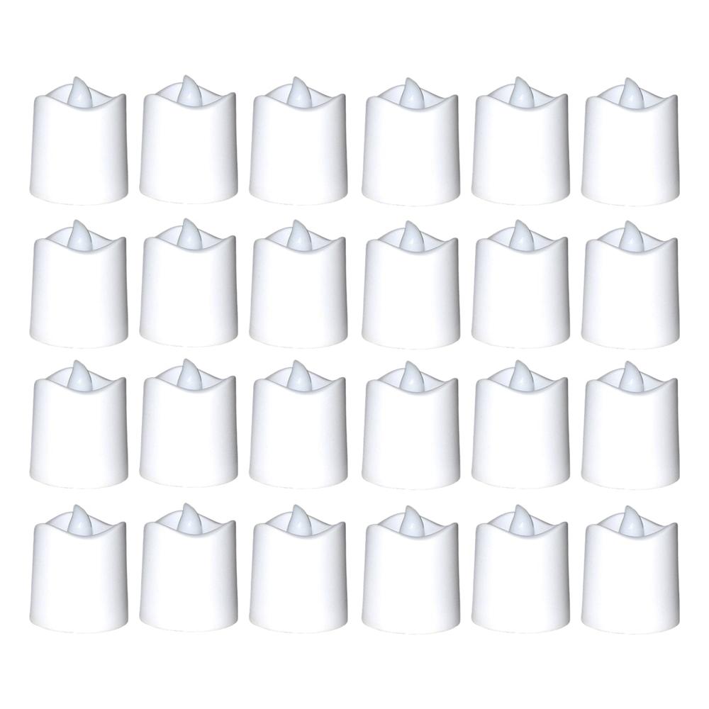 Festival Decorative - Led Tealight Candles, Diwali (White, 24 Pcs) - Color: Mix