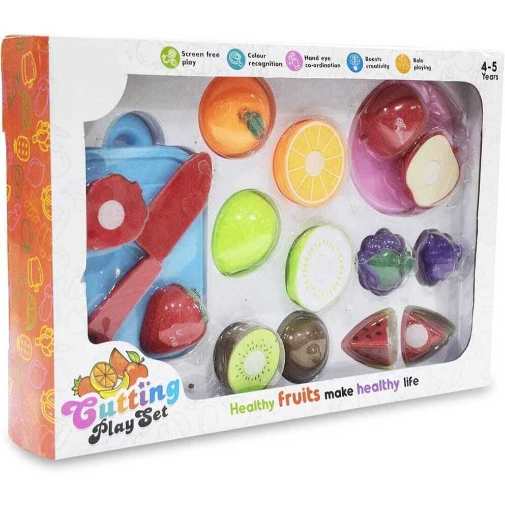 Kids Fruits Cutting Play Set with Knife And Board