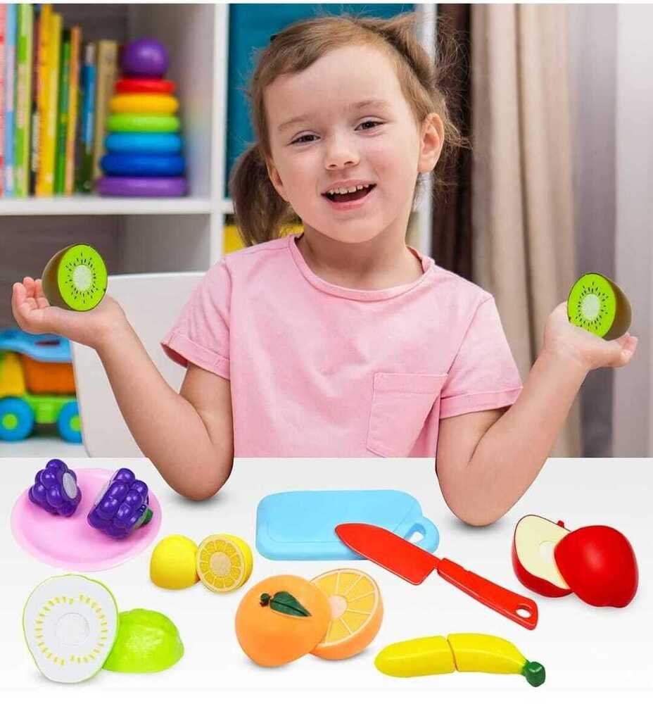 Kids Fruits Cutting Play Set with Knife And Board