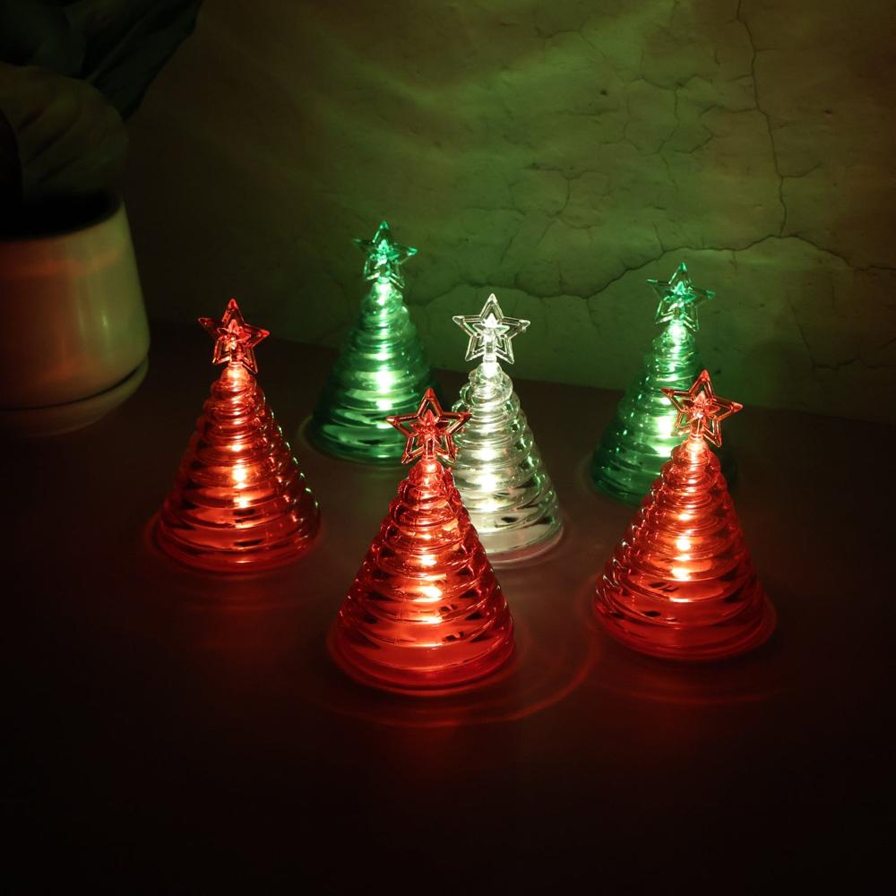 Led Christmas Tree Decorative Lights - (6 Pc / Set) - Color: Mix