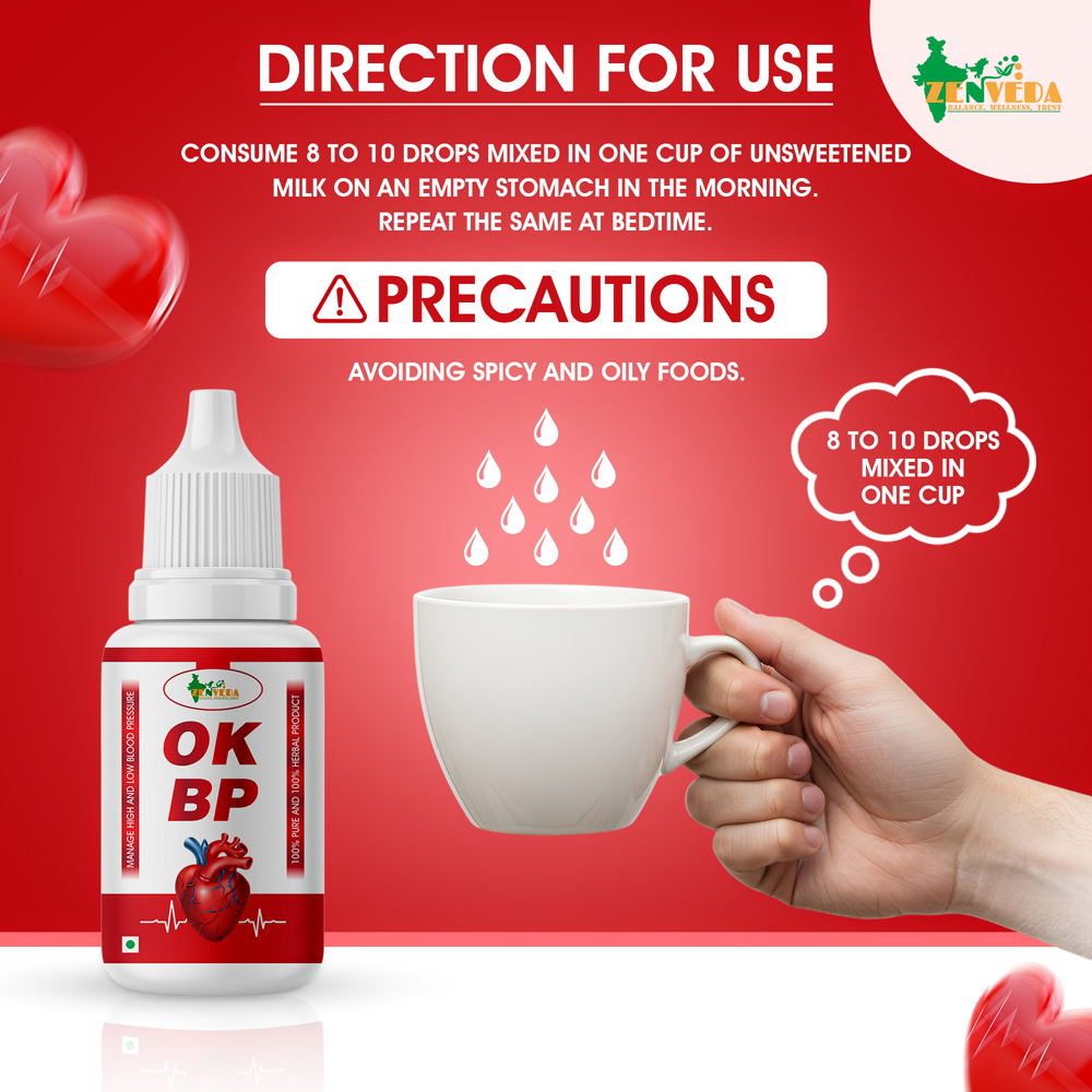 OK BP | Herbal Blood Pressure Support | Natural Supplement for Healthy BP, Heart & Vascular Function - 30ml