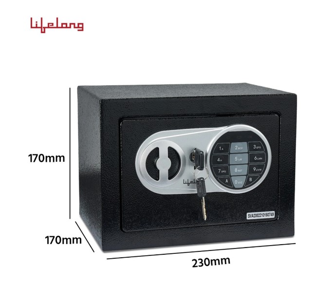 Lifelong Home Safe Locker with Key for Home, 8.6 Litre Capacity, 3 Live Bolts, 5mm Sturdy Metal Door(LLHSL03)