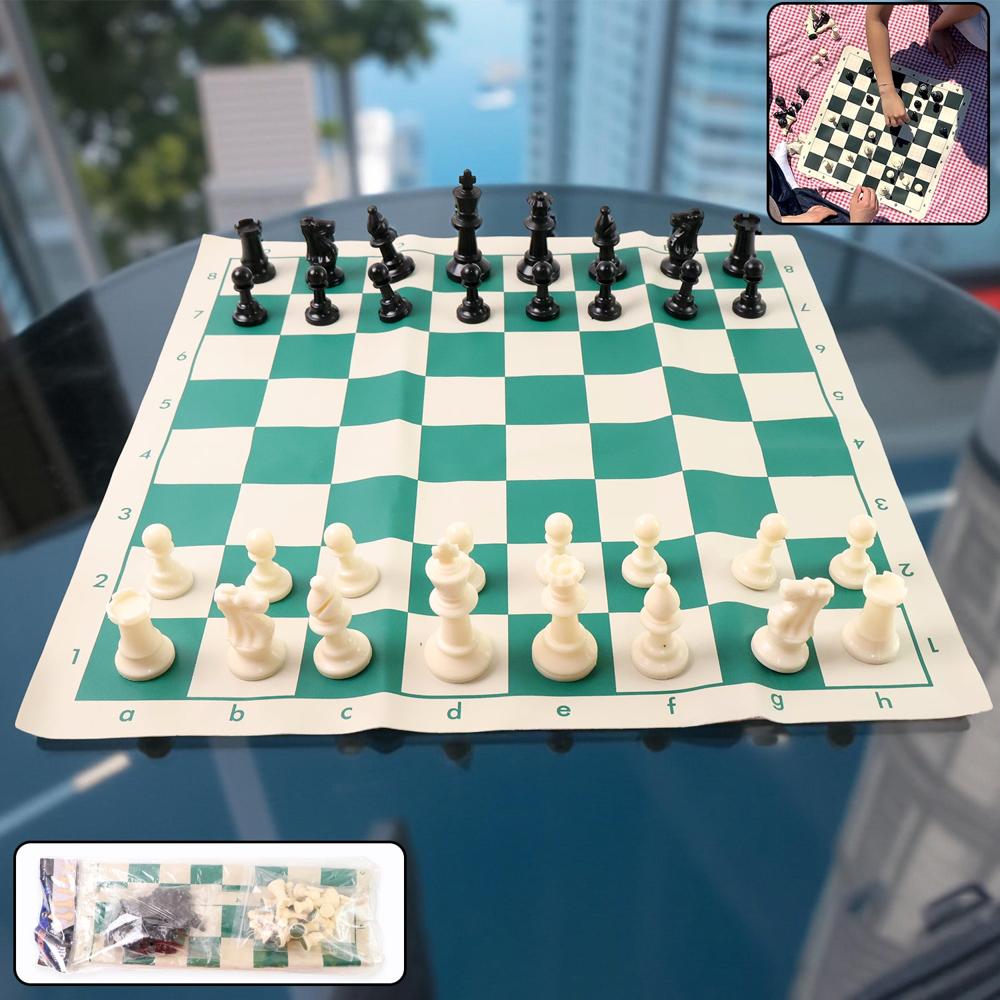 Big Premium Portable Chess Set Plastic Chess Pieces (1 Set) - Color: Mix