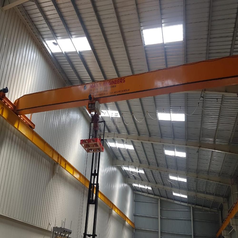 Single Girder Eot Crane - Customized Size, Orange Finish | Low Maintenance, Emergency Stop, 3 Phase Power Supply