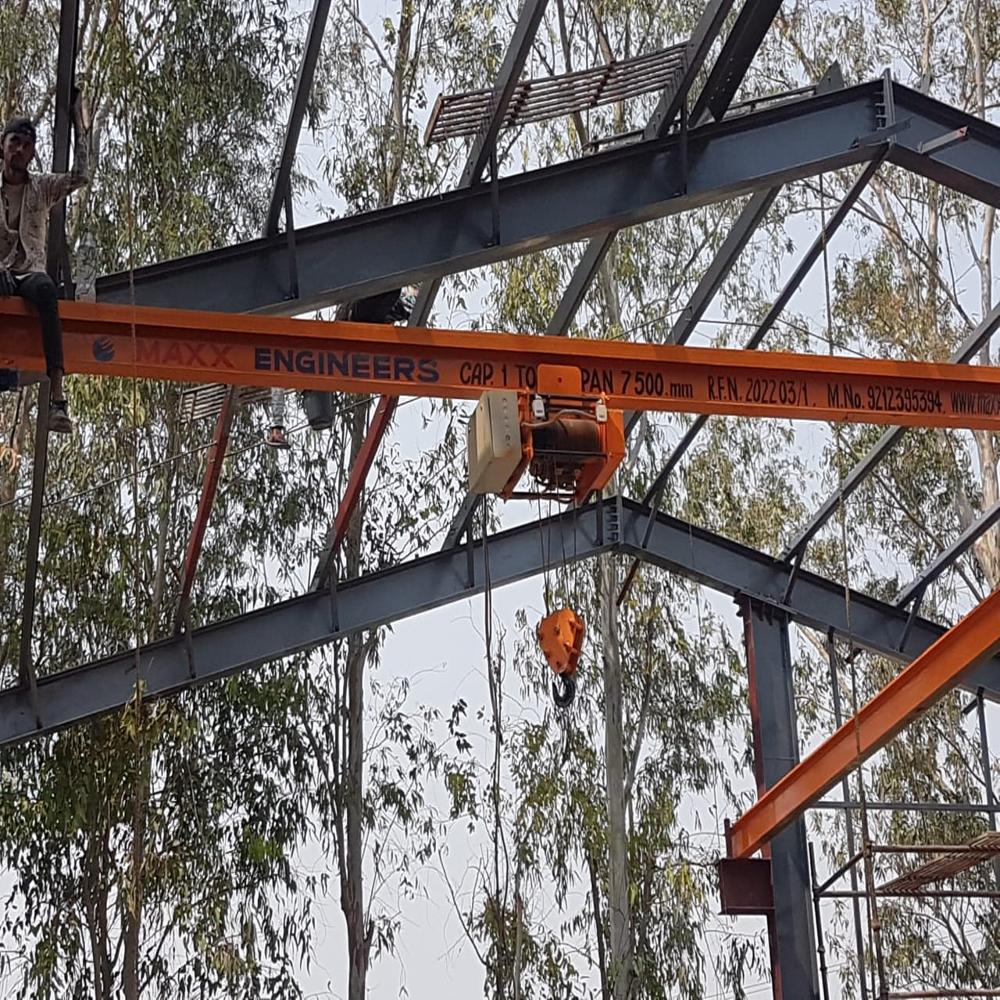 Single Girder Eot Crane - Customized Size, Orange Finish | Low Maintenance, Emergency Stop, 3 Phase Power Supply