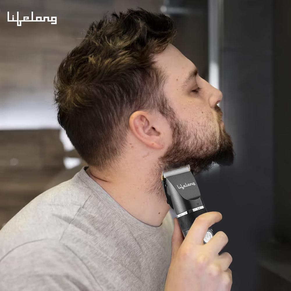 Lifelong LLPCM17 Ace Pro Rechargeable Hair Clipper With Digital Display, 3 Hours Runtime, 6 Combs (3mm - 12mm)| Heavy Duty For Hair And Beard Cut (Black)