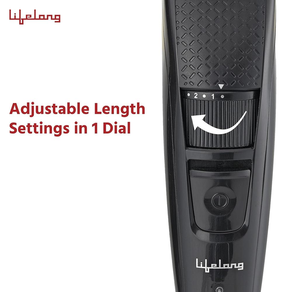 Lifelong Trimmer- 45 Minutes Runtime; 20 Length Settings | Cordless, Rechargeable Trimmer with 1 Year Warranty (LLPCM13, Black)
