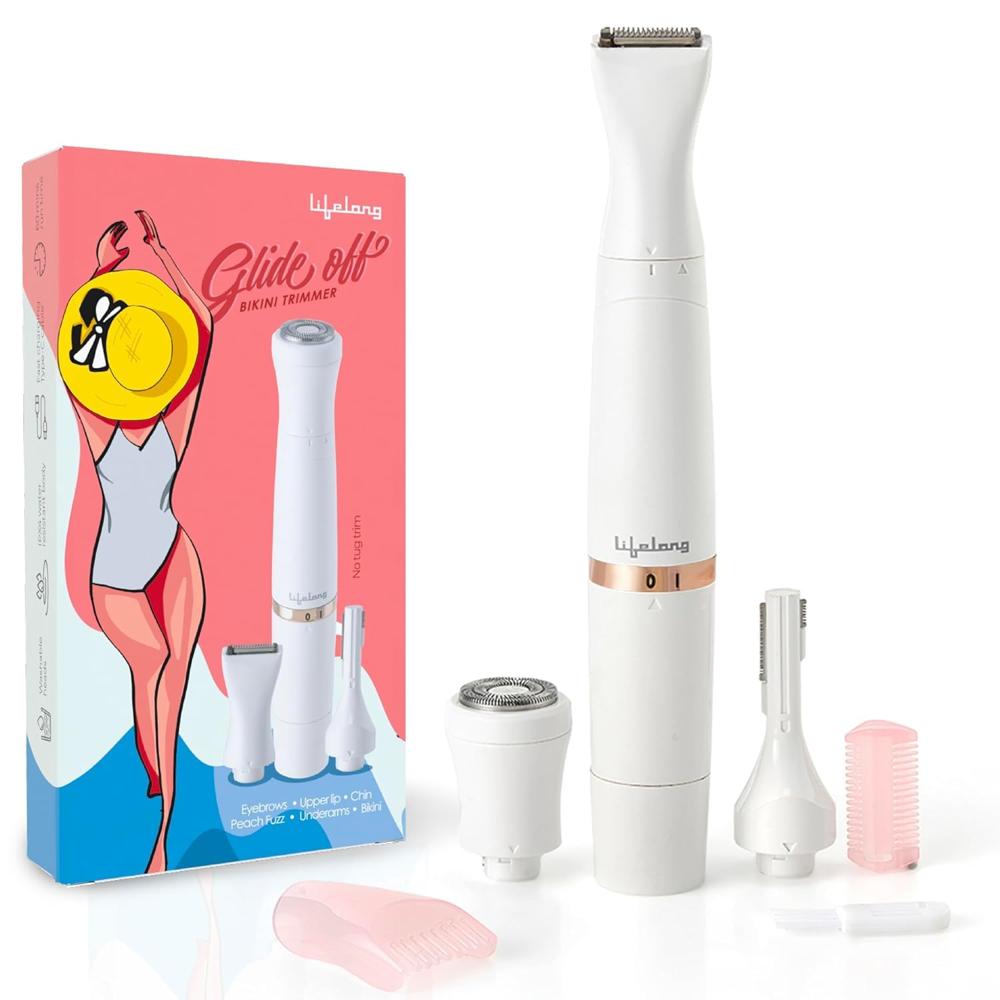 Lifelong LLPCW30 Rechargeable Eyebrow, Underarms And Bikini Trimmer (White) - 1 Hour Runtime
