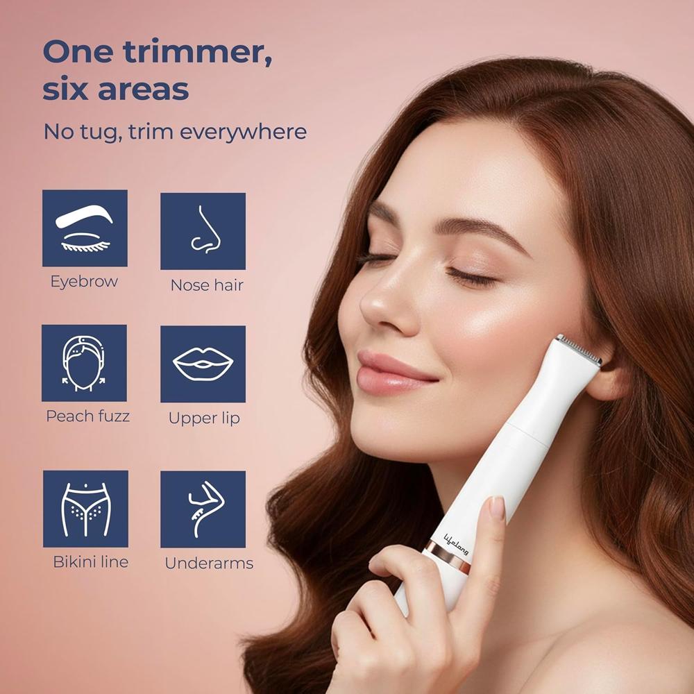 Lifelong LLPCW30 Rechargeable Eyebrow, Underarms And Bikini Trimmer (White) - 1 Hour Runtime 