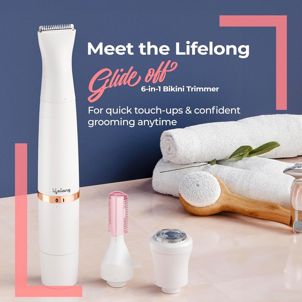 Lifelong LLPCW30 Rechargeable Eyebrow, Underarms And Bikini Trimmer (White) - 1 Hour Runtime 