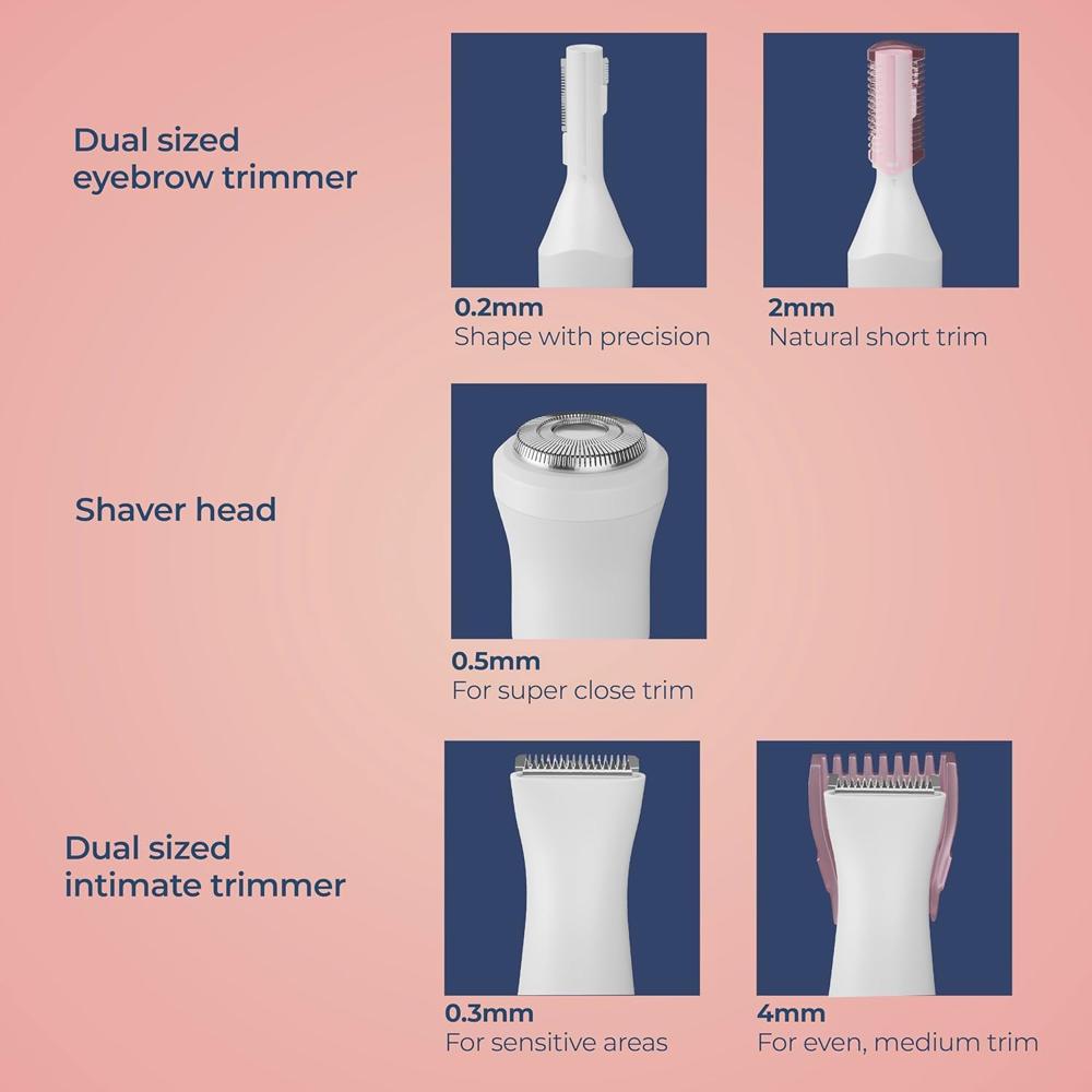 Lifelong LLPCW30 Rechargeable Eyebrow, Underarms And Bikini Trimmer (White) - 1 Hour Runtime 