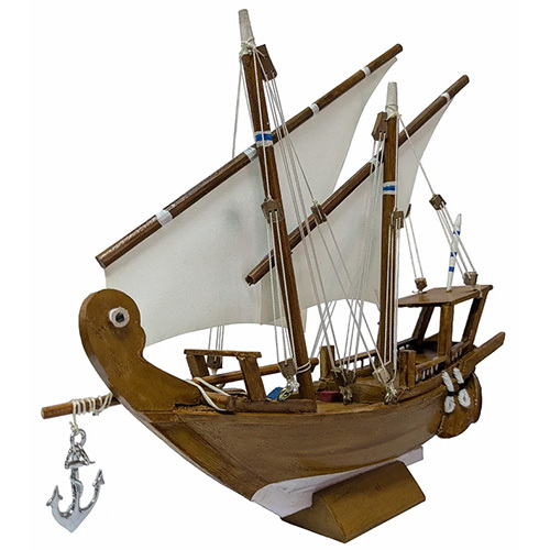 Natural Wood Kotiya Wooden Model Boat, For Decor